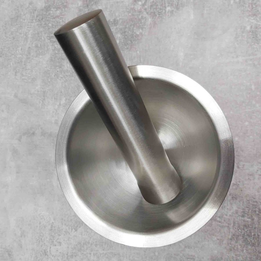 Ступка з товкачем металева з нержавіючої сталі FRU-562, 9 x 11.5 см - мініатюра 2