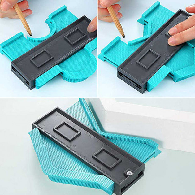 Лінійка – вимірювач контуру Pro Tools Contour Wolfcraft Контурний шаблон профіль для вимірювання кутів, контурів - мініатюра 5