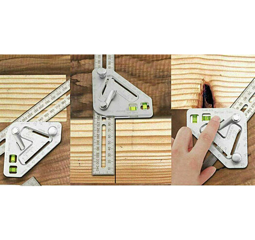 Метричний столярний косинець з рівнем ∙ Будівельна кутова лінійка для столярів TV One - мініатюра 4