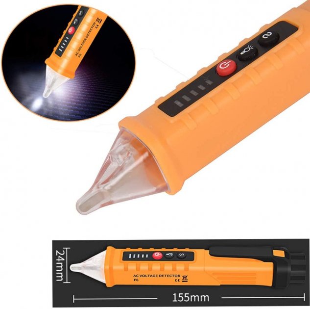 Безконтактний детектор напруги тестер зі світловою та звуковою індикацією Non-Contact Detector 7478 - мініатюра 3