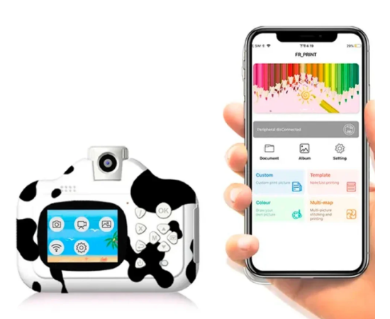 Дитячий фотоапарат з миттєвим друком фотографій Wi Fi Print Camera Фотокамера з вбудованим принтером для миттєвих знімків - мініатюра 5