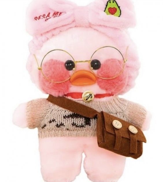 М'яка іграшка Lalafanfan Duck 30 см у вбранні з аксесуарами - мініатюра 3