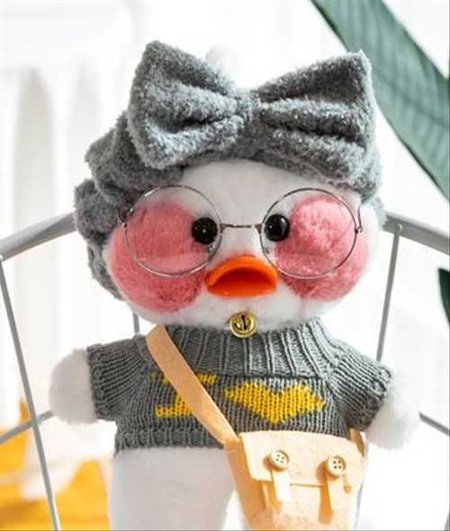 М'яка іграшка Lalafanfan Duck 30 см у вбранні з аксесуарами - мініатюра 6