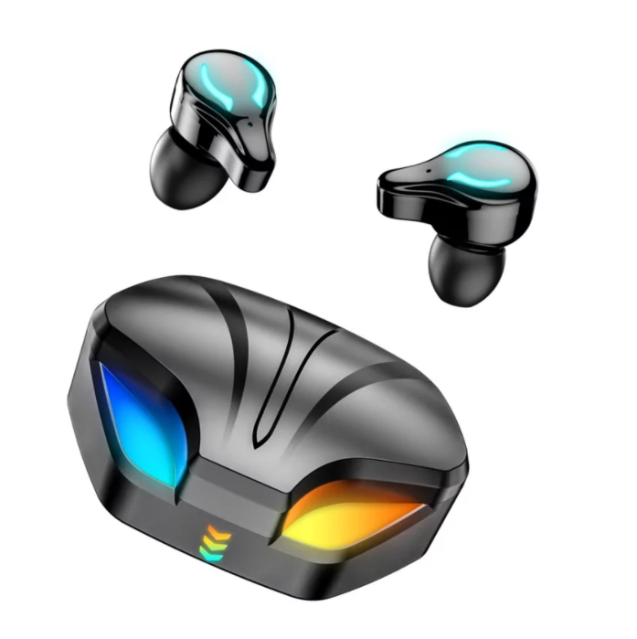 Бездротові ігрові навушники X1 Bluetooth 5.1 TWS з мікрофоном, RGB підсвіткою та світлодіодним дисплеєм у зарядному боксі - мініатюра 2