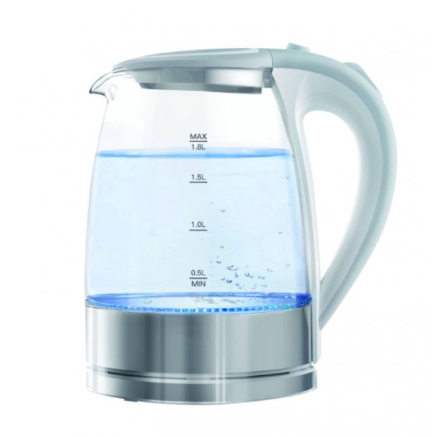 Електричний чайник Goldteller MG-07 BLUE скляний електрочайник із підсвічуванням води, 1.8 л - мініатюра 2