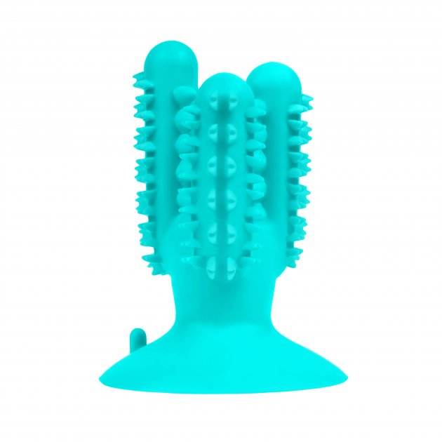 Іграшка для собак Кактус на присосці Bronzedog PetFun Dental ∙ Чиста зубна щітка з отвором для їжі - мініатюра 6