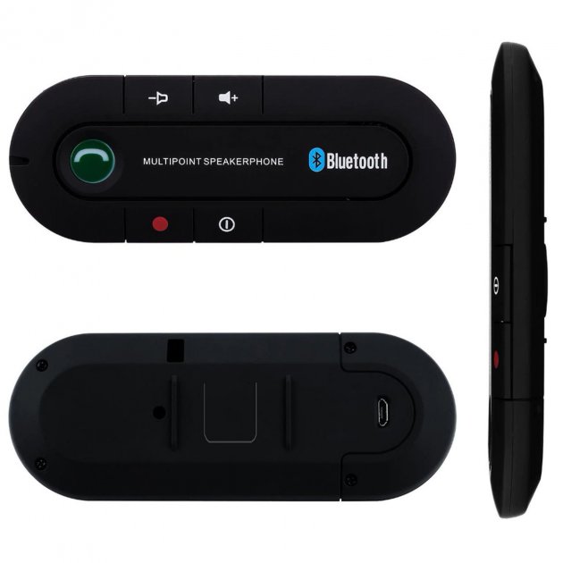 Гучний зв'язок Lesko Car Kit Bluetooth-спікерфон гарнітура в авто Hands Free Блютуз 4.1 ∙ Автомобільний гучномовець з функцією запису - мініатюра 4