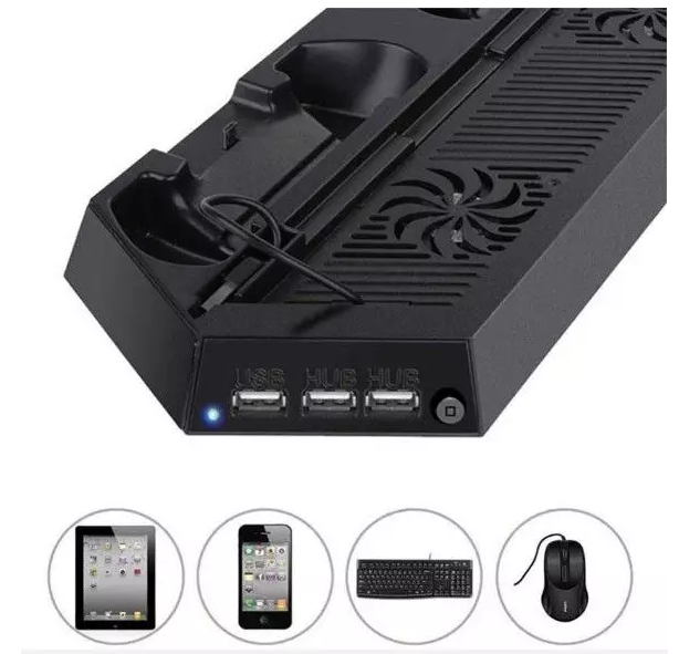 Зарядна док-станція Skytech 5 в 1 для джойстиків PS4 + USB хаб порти 3.0 + Підставка з охолодженням для ігрової приставки - мініатюра 3