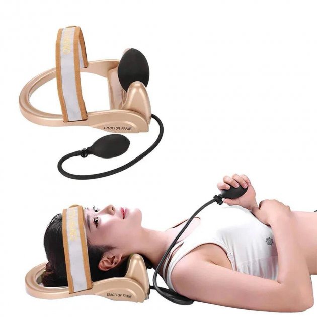 Масажер - тренажер для шиї Сervical vertebra traction G70 для корекції шийного відділу хребта - мініатюра 4