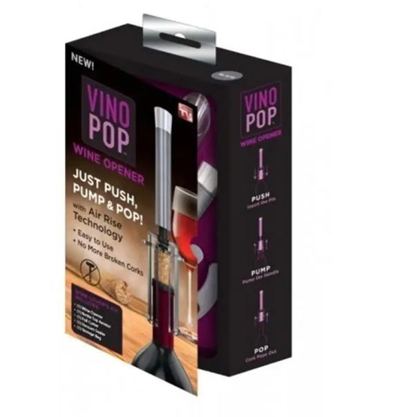 Штопор для вина WINO POP ∙ Винний набір для відкупорки пляшки - мініатюра 2