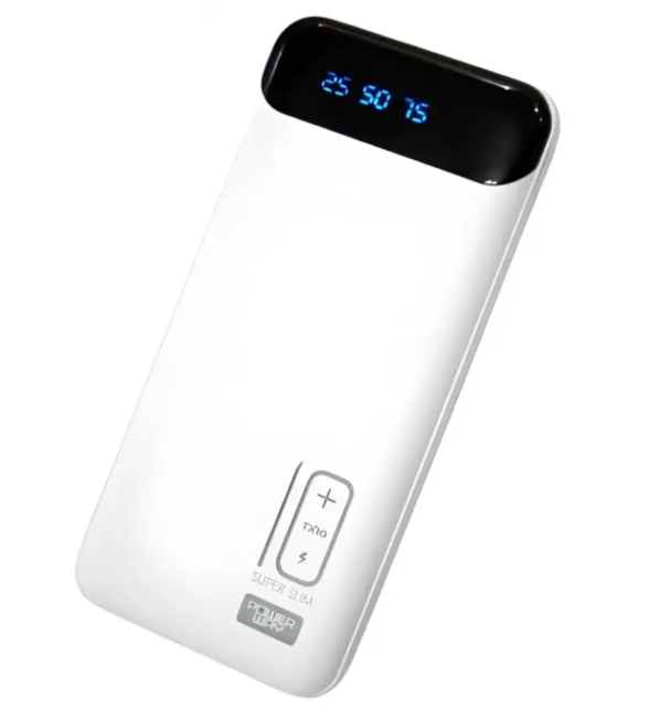 Зовнішній акумулятор Powerway TX10 10000mAh Портативний зарядний пристрій Li-Ion Powerbank Повербанк із цифровим дисплеєм