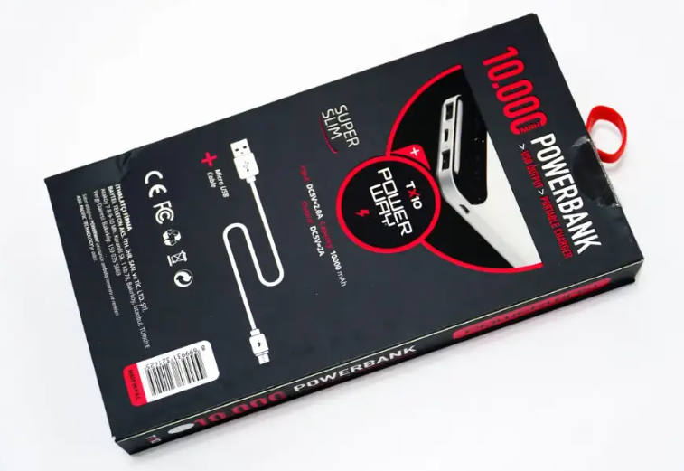 Зовнішній акумулятор Powerway TX10 10000mAh Портативний зарядний пристрій Li-Ion Powerbank Повербанк із цифровим дисплеєм - мініатюра 5