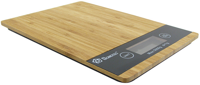 Ваги кухонні електронні Domotec MS-A Wood із сенсорним дисплеєм та платформою з дерева, до 5 кг - мініатюра 2