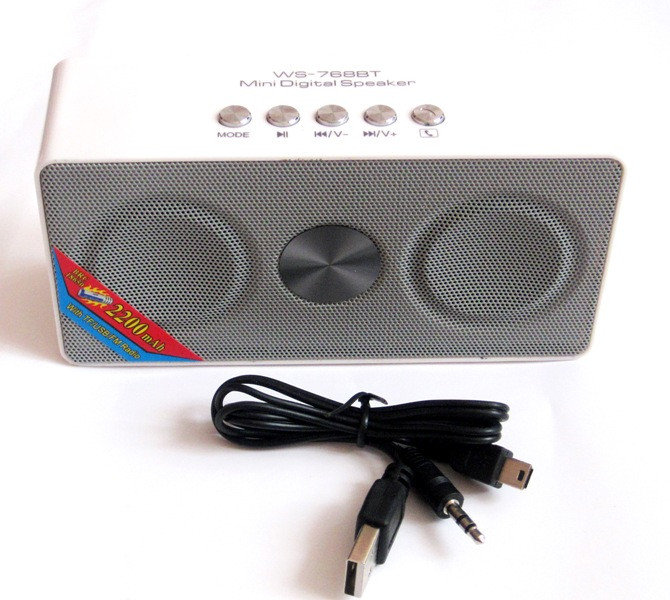 Портативна музична колонка WSTER WS-768 Bluetooth USB ∙ microUSB ∙ 3.5 мм Mini-Jack ∙ FM радіо - мініатюра 3