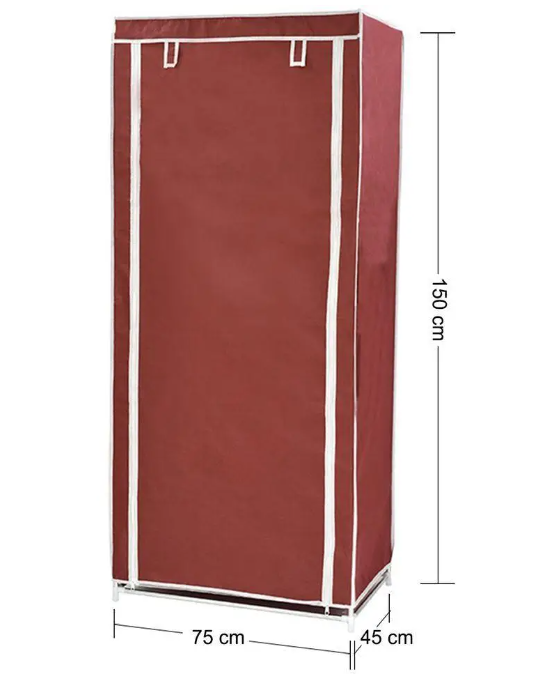 Складна тканинна шафа на одну секцію Storage Wardrobe 8964 Органайзер - гардероб для речей та взуття, 150х75х45 см - мініатюра 2