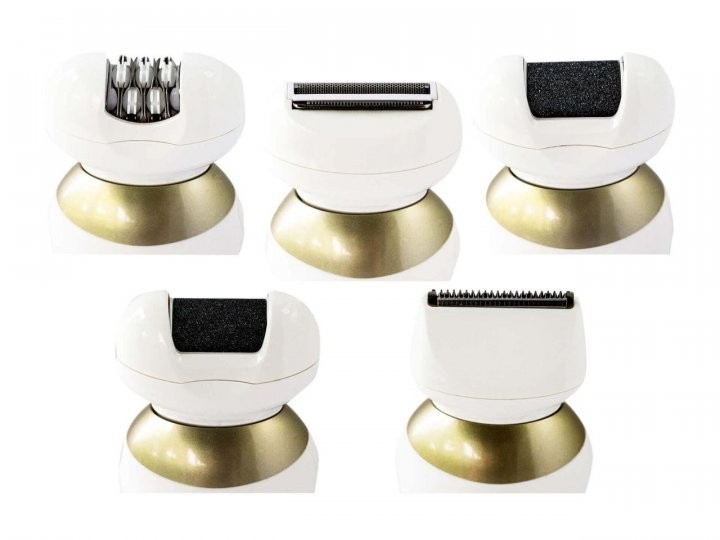 Епілятор Gemei GM-7005 5 в 1: Бритва, триммер, епілятор + 2 насадки - пемзи для шліфування шкіри - мініатюра 4