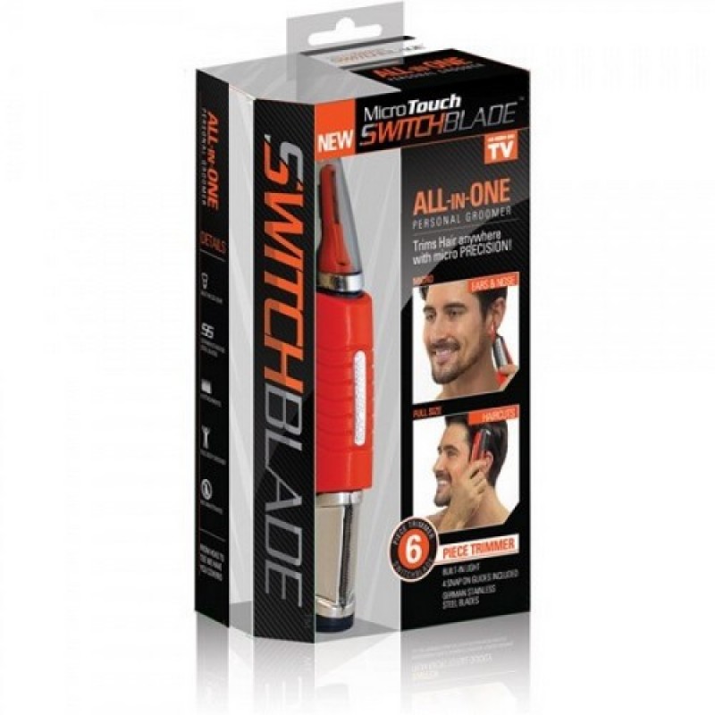 Багатофункціональний триммер Micro Touch Switchblade X-TRIM з насадками для бороди, брів, носа, вух - мініатюра 2