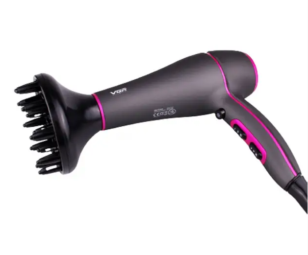 Професійний потужний фен VGR V-402 з насадками концентратором та дифузором, 2200 Вт - мініатюра 5