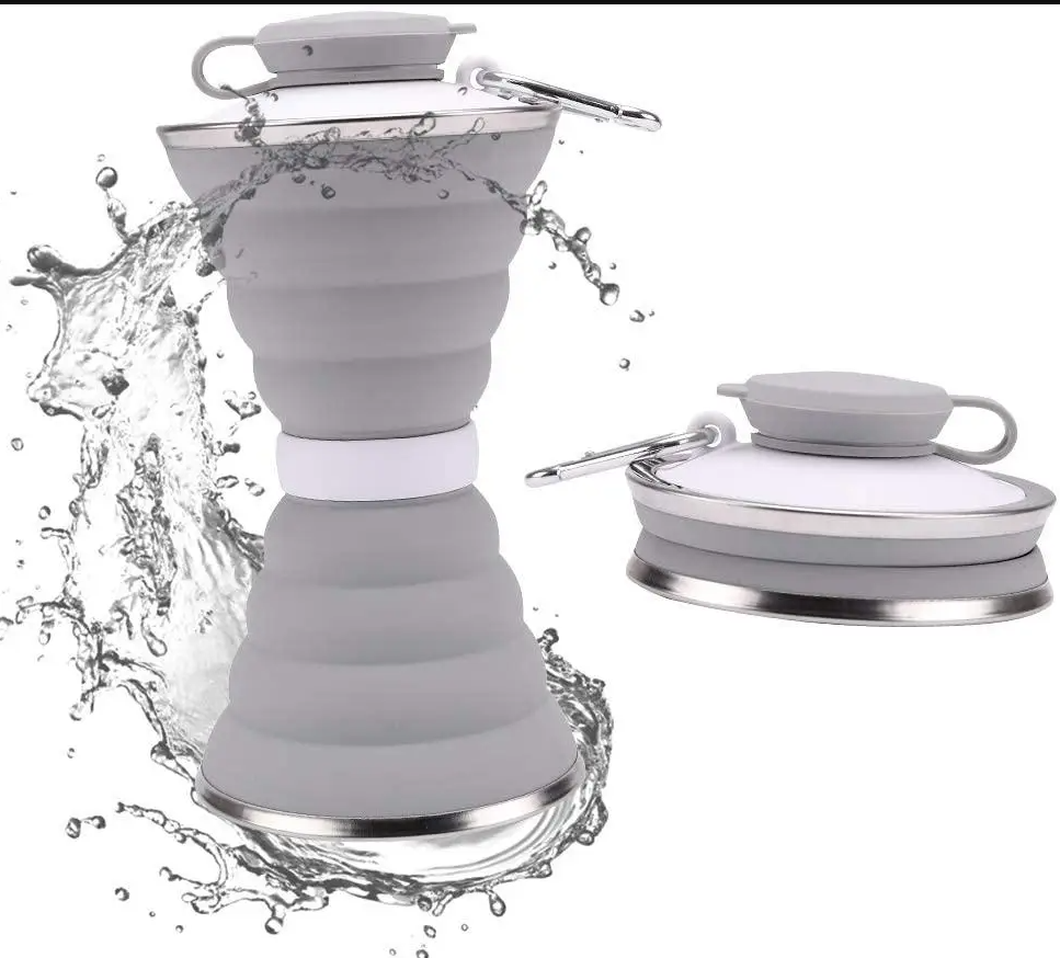 Складана силіконова пляшка Folding travel water cup, 500 мл - мініатюра 2