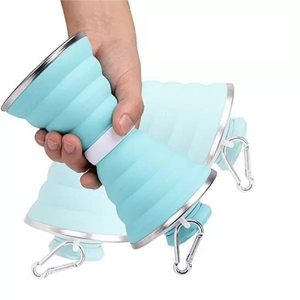 Складана силіконова пляшка Folding travel water cup, 500 мл - мініатюра 3