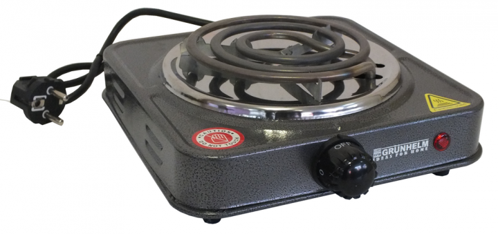 Настільна електрична плита Grunhelm GHP-5811 Портативна спіральна одноконфоркова електроплитка, 1000 Вт
