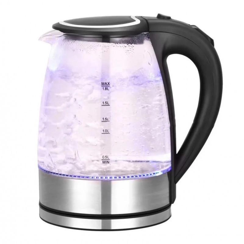 Електричний скляний чайник Goldteller MG-05 BLACK 1500W, 1.8 л