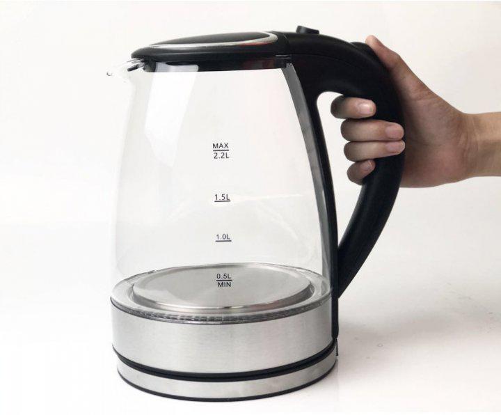 Електричний скляний чайник Goldteller MG-05 BLACK 1500W, 1.8 л - мініатюра 2