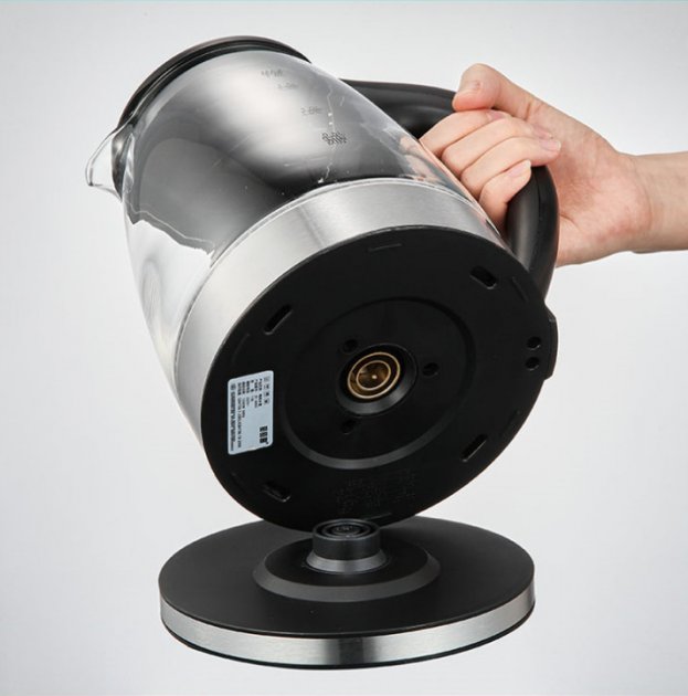 Електричний скляний чайник Goldteller MG-05 BLACK 1500W, 1.8 л - мініатюра 4