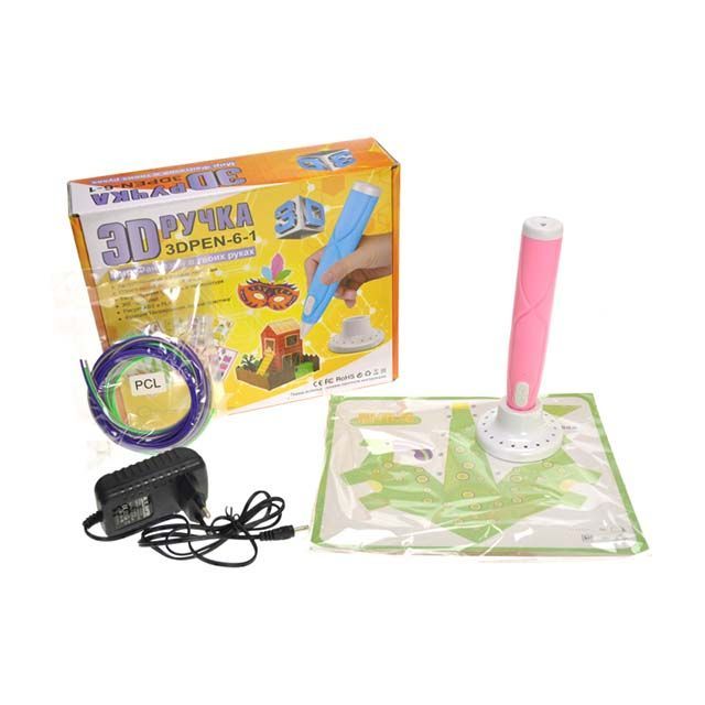 Дитяча 3D Ручка K9919 для малювання та створення об'ємних моделей, трафарети та пластик у наборі - мініатюра 2