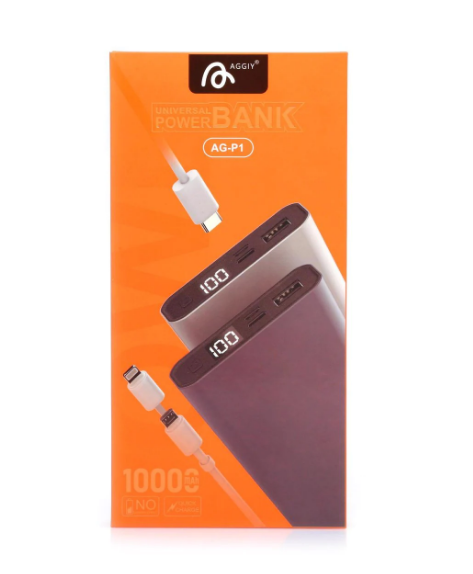 Універсальний зарядний пристрій AG-P1 10000 mAh Power Bank Зовнішній акумулятор Портативна мобільна зарядка Павербанк - мініатюра 3