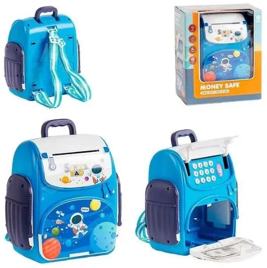 Дитячий рюкзак – сейф з кодовим замком, купюроприймачем та відбитком пальця - мініатюра 3