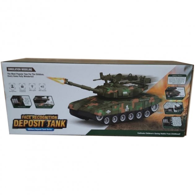 Танк - скарбничка DEPOSIT TANK FACE RECOGNATION ∙ Сейф у вигляді танка для купюр та монет з кодовим замком - мініатюра 4