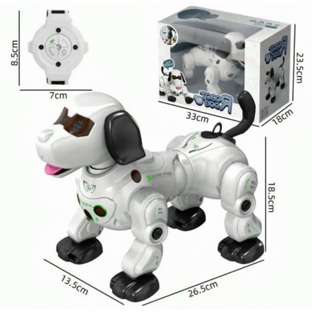 Собака - робот 777-602 Інтерактивна іграшка Домашній вихованець на радіокеруванні ∙ Пульт на руку у вигляді годинника ∙ Підсвітка ∙ Голосове та сенсорне керування - мініатюра 4