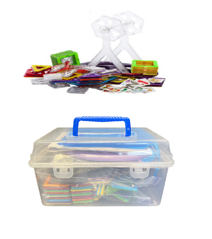 Магнітний конструктор Magic Magnet у валізі, 48 деталей ∙ Дитяча 3D головоломка для створення об'ємних моделей