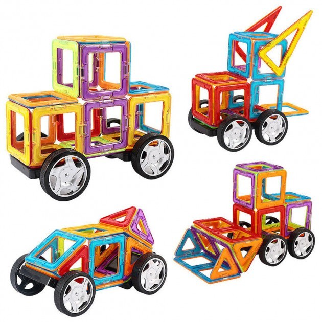 Магнітний конструктор Magic Magnet у валізі, 48 деталей ∙ Дитяча 3D головоломка для створення об'ємних моделей - мініатюра 6