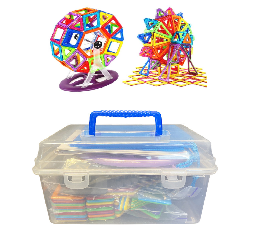 Магнітний конструктор Magic Magnet у валізі, 120 деталей ∙ Дитяча 3D головоломка для створення об'ємних моделей