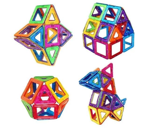 Магнітний конструктор Magic Magnet у валізі, 120 деталей ∙ Дитяча 3D головоломка для створення об'ємних моделей - мініатюра 2