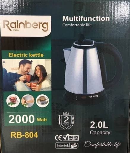 Електрочайник Rainberg RB-804 дисковий чайник з нержавіючої сталі, 2 л ∙ 2000 Вт - мініатюра 3