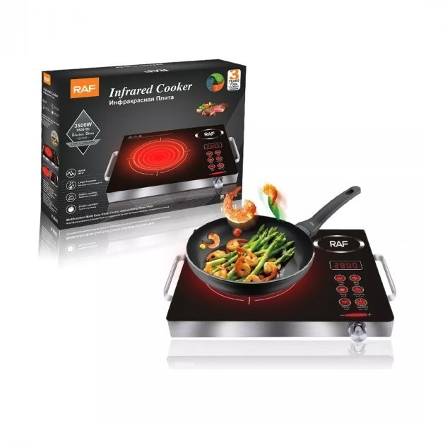 Інфрачервона плита RAF R8003 ∙ Електроплита настільна на 1 конфорку з сенсорним керуванням та дисплеєм, 3500 Вт - мініатюра 2