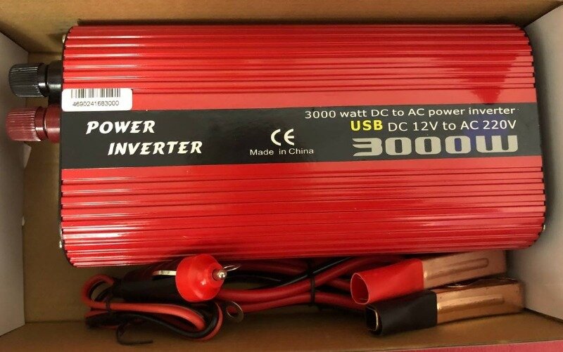 Інвертор перетворювач напруги Wimpex 3000W 12-220V з модифікованою синусоїдою та подвійним USB-портом - мініатюра 2