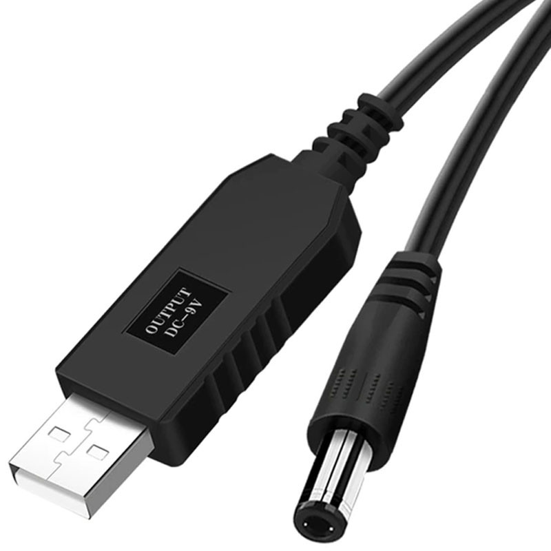 Кабель живлення для роутера / модему USB-DC 9V Перехідник перетворювач живлення USB 5V to DC 9V - мініатюра 2
