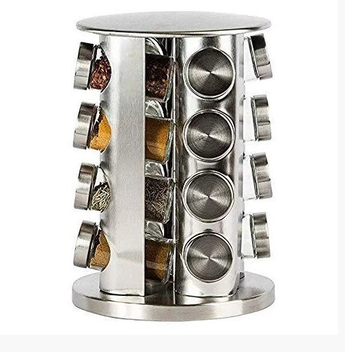 Набір ємностей для спецій Spice Wood Carousel ∙ Карусель - спецівниця на підставці ∙ 16 скляних баночок - мініатюра 3