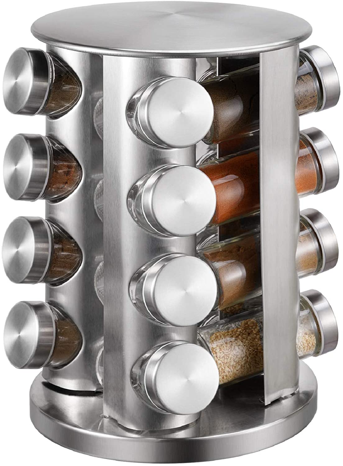 Набір ємностей для спецій Spice Wood Carousel ∙ Карусель - спецівниця на підставці ∙ 16 скляних баночок - мініатюра 5