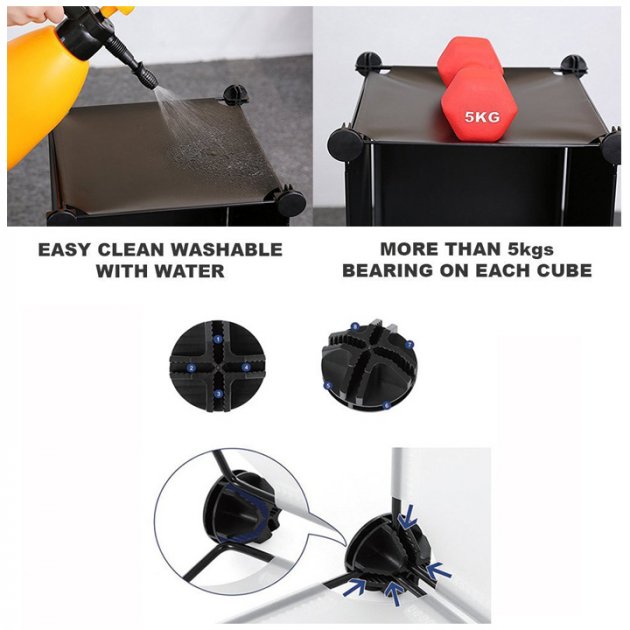 Складна шафа Storage Cube Cabinet MP 39-61 Пластикова шафа - органайзер для речей, 110х110х35 см - мініатюра 6