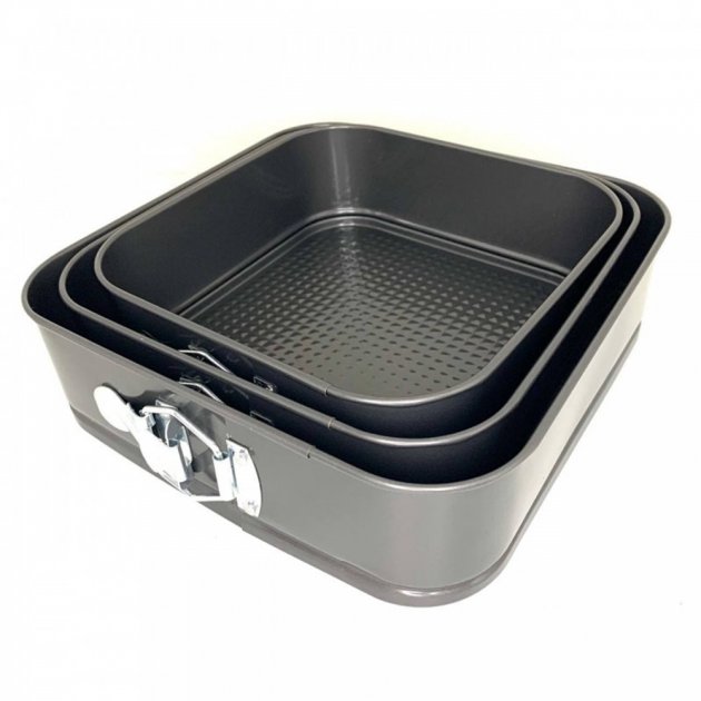 Форми для випікання UNIQUE UN-1704 ∙ Набір квадратних форм для духовки, 3 шт. 22/24/26см - мініатюра 2