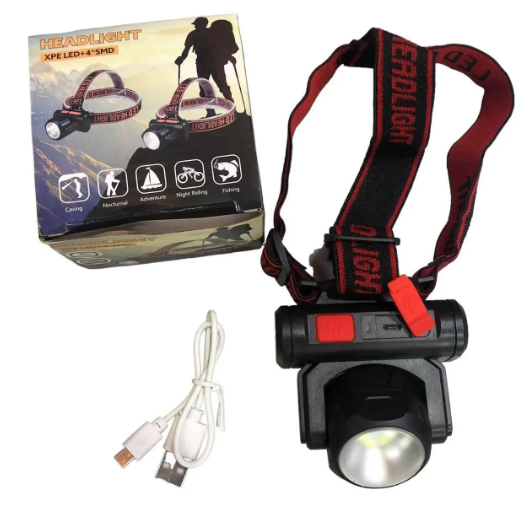 Ліхтарик налобний BAILONG BL-2001 Акумуляторний ліхтарик ∙ USB зарядка - мініатюра 3