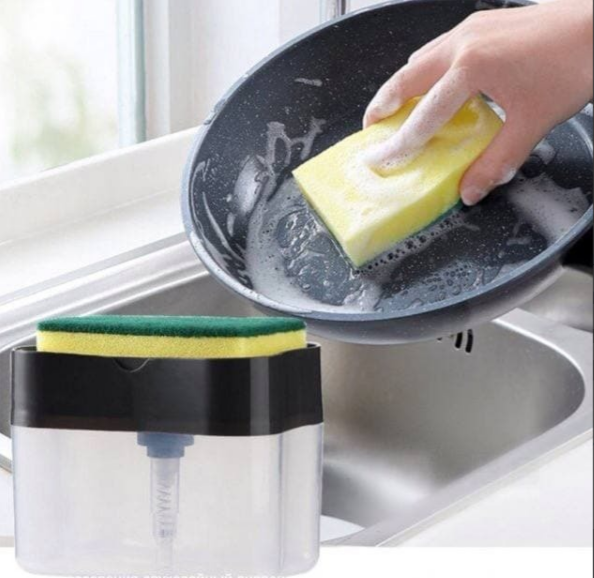 Кухонний диспенсер - органайзер для губки Soap Pump Caddy з дозатором миючого засобу, 380 мл - мініатюра 12