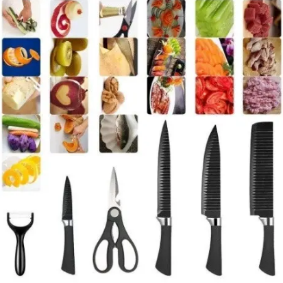 Набір кухонних ножів UNIQUE UN-1821 ∙ Господарські обробні ножі з нержавіючої сталі, 6 предметів - мініатюра 2