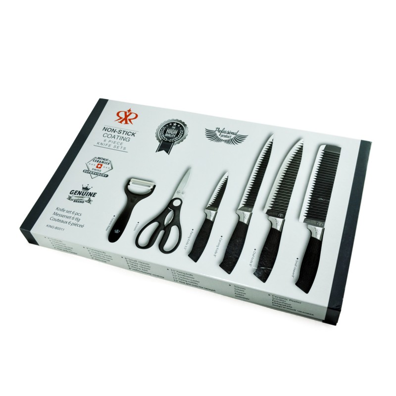 Набір кухонних ножів UNIQUE UN-1821 ∙ Господарські обробні ножі з нержавіючої сталі, 6 предметів - мініатюра 3