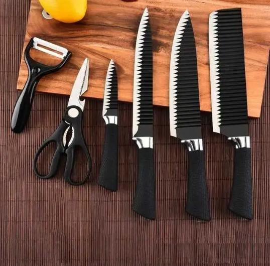 Набір кухонних ножів UNIQUE UN-1821 ∙ Господарські обробні ножі з нержавіючої сталі, 6 предметів - мініатюра 4